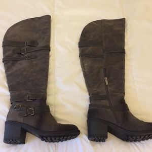 Over the Knee Grey Boots